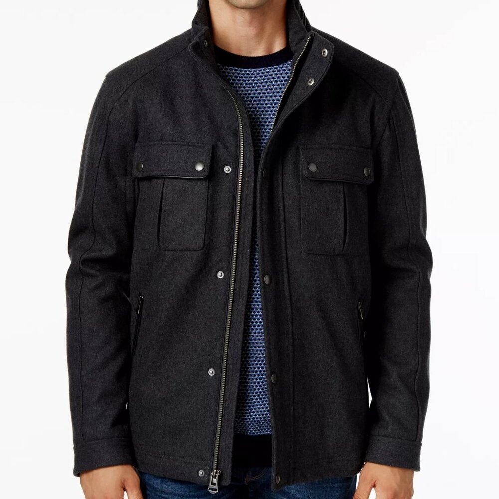 Cole Haan wool Melton Trucker Jacket mens sz large